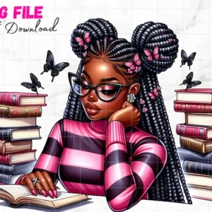 Black girl holding book