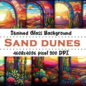 Sand Dunes Stain Glass Background Bundle