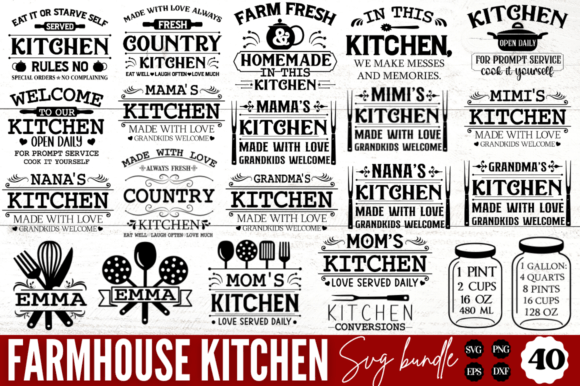 Farmhouse Kitchen Svg Bundle
