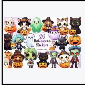 مجموعة ملصقات الهالوين اللطيفة